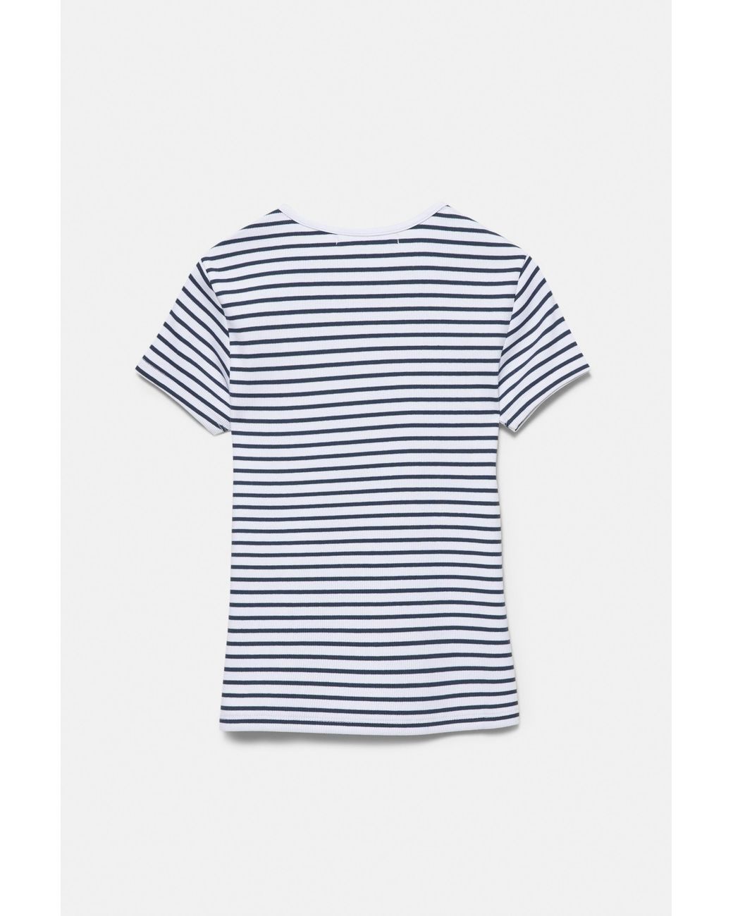 Pull&Bear Blue Ribbed Short Sleeve T-Shirt
