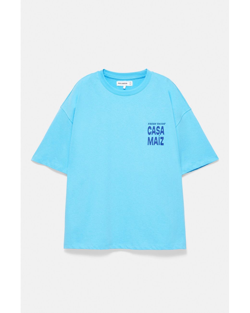 Pull&Bear T-Shirt Met Taco-Print in het Blue