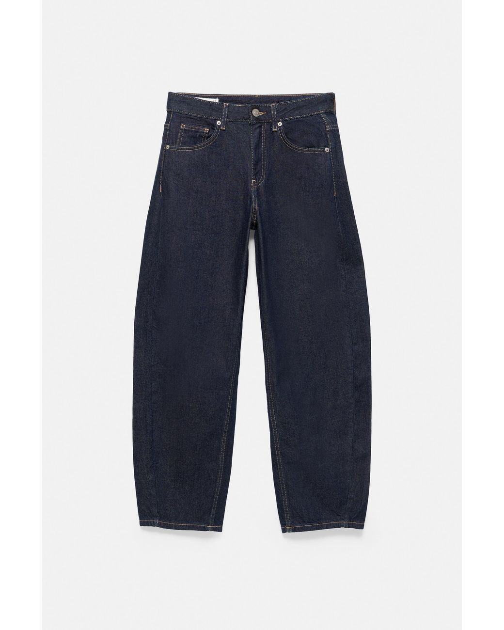 Pull&Bear Blue Low-Rise Barrel Jeans