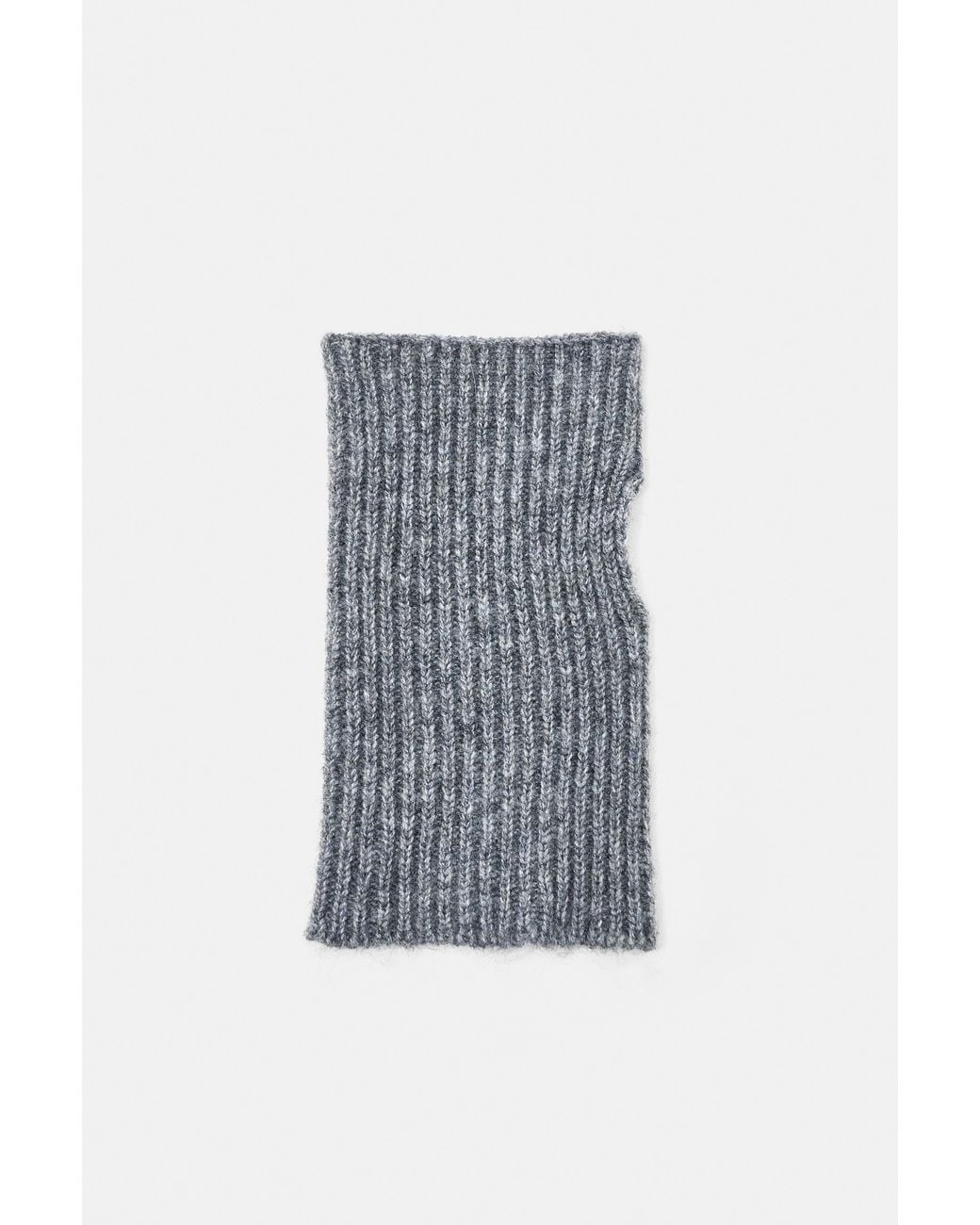 Pull&Bear Blue Ribbed Knit Mittens