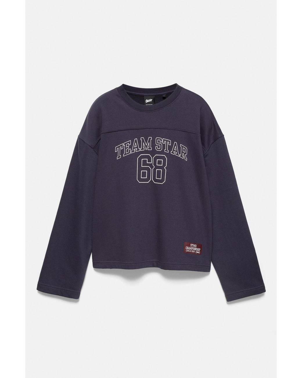 Pull&Bear Blue Stwd Number Graphic Sweatshirt for men