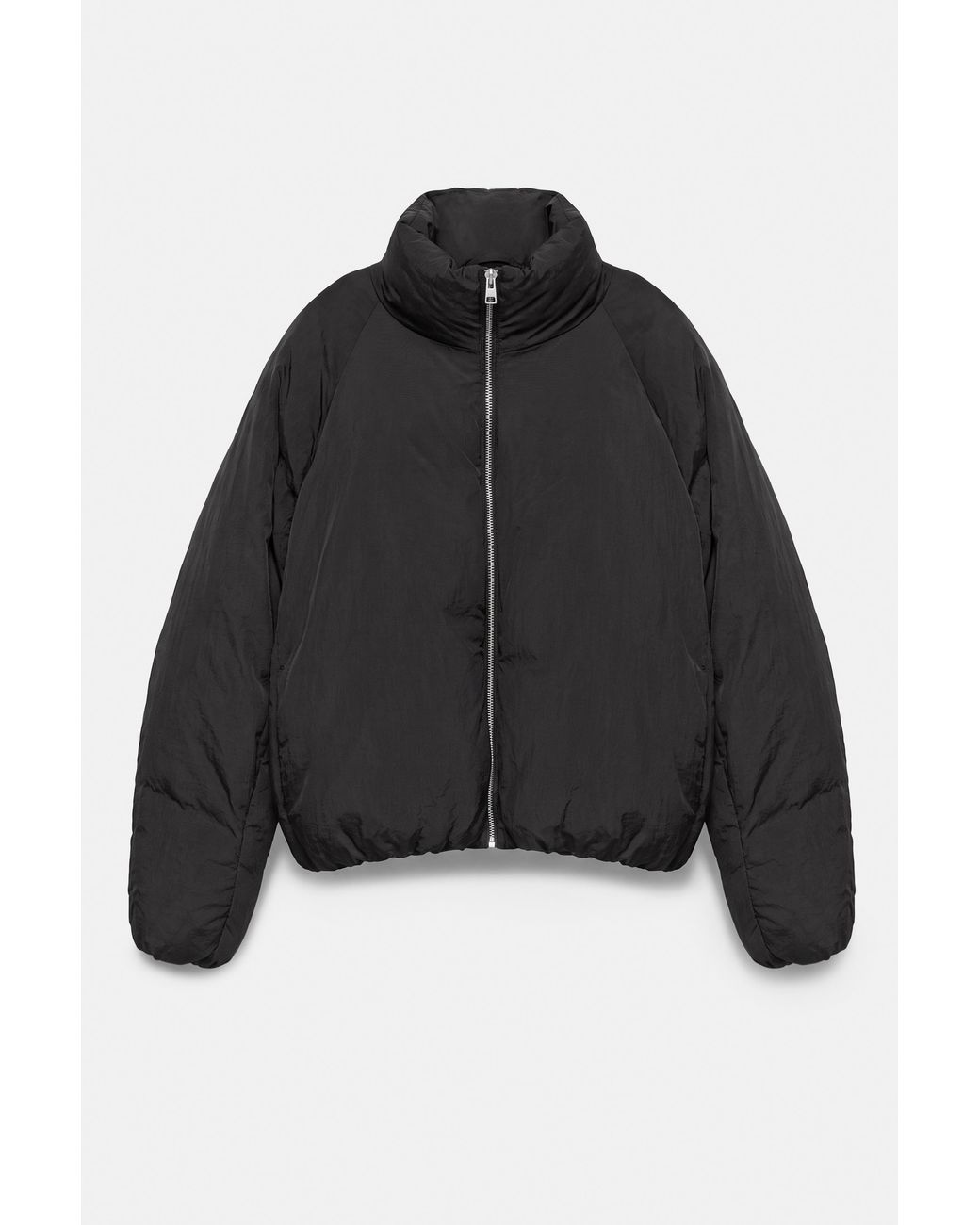 Pull&Bear Black High Neck Puffer Jacket