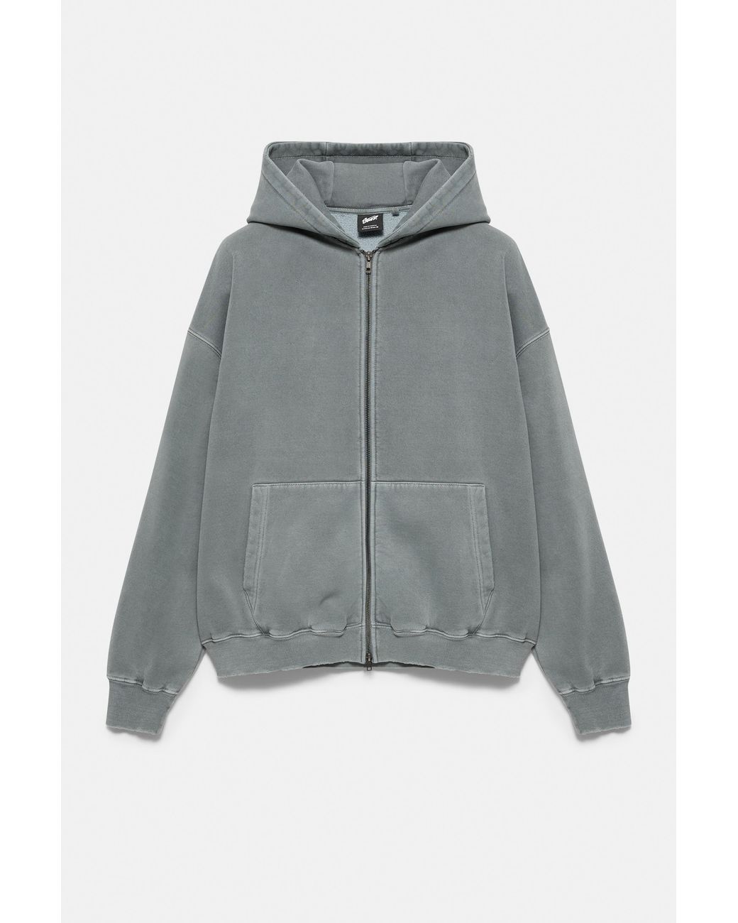 Pull&Bear Gray Stwd Hood Zip-Up Sweatshirt for men