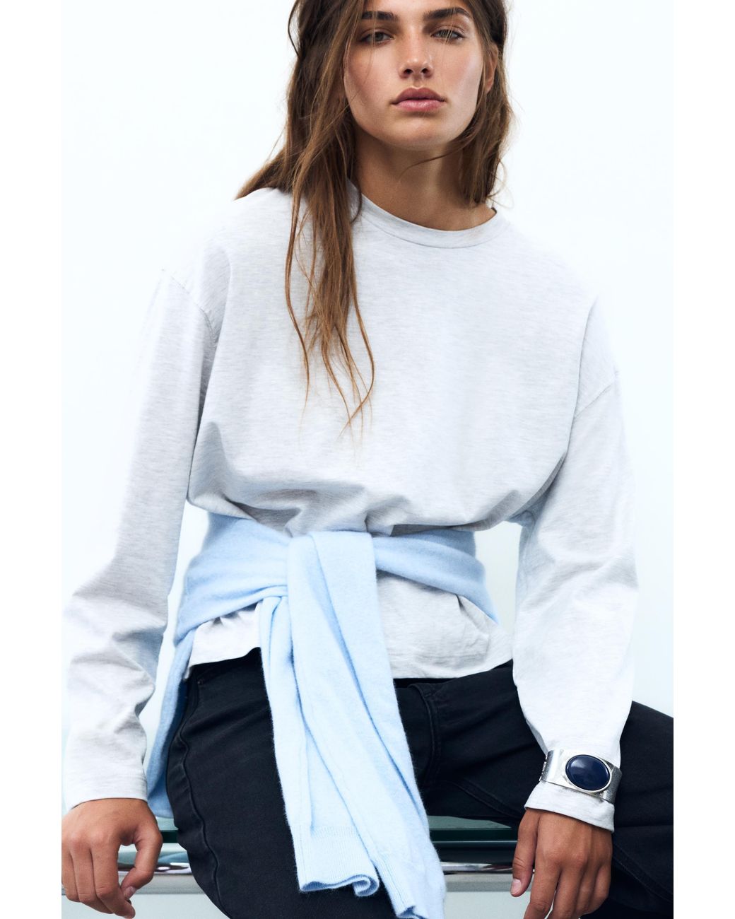 Pull&Bear Blue Stone Cuff Bracelet