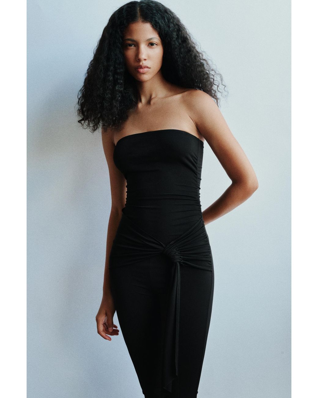 Pull&Bear Black Strapless Jumpsuit