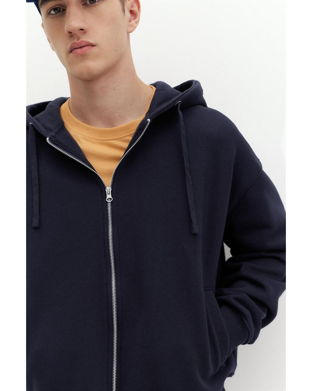 Pull&Bear Blue Zip-Up Hoodie for men