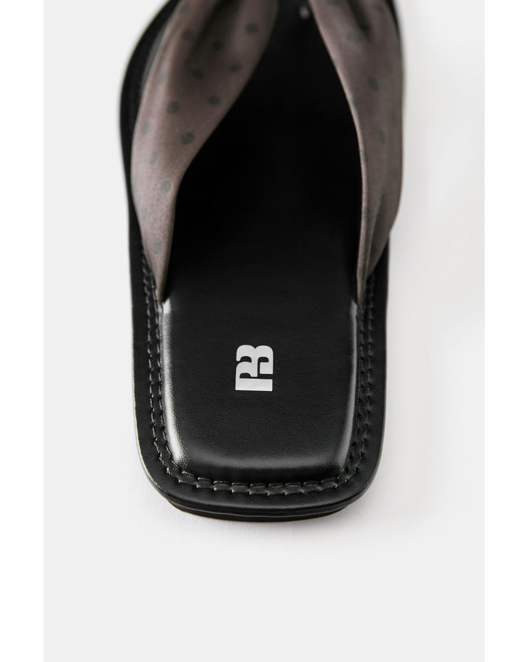 Pull&Bear Blue Polka Dot Flat Slider Sandals