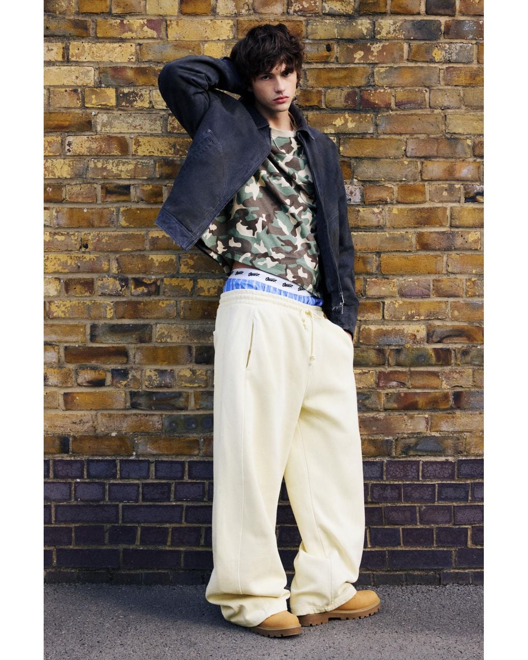 Pull&Bear Multicolor Balloon Fit Stwd Trousers for men