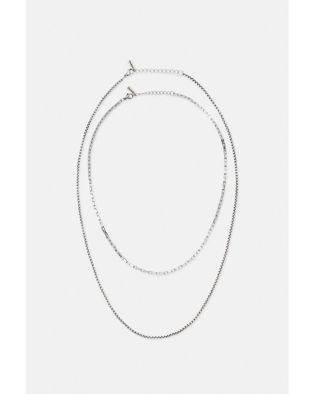 Pull&Bear White 2-Pack Of Necklaces for men