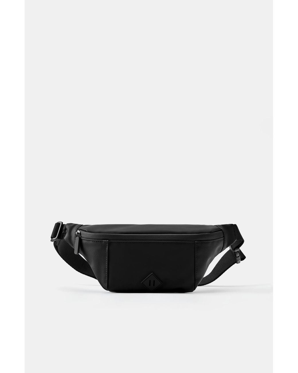 Pull&Bear Gray Rubberised Belt Bag for men