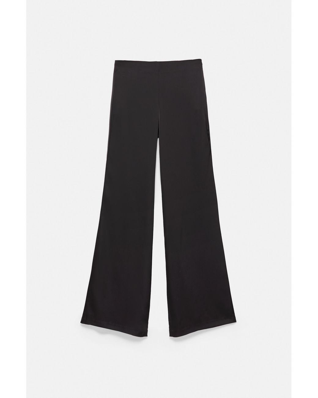 Pull&Bear White Satin Straight-Leg Trousers