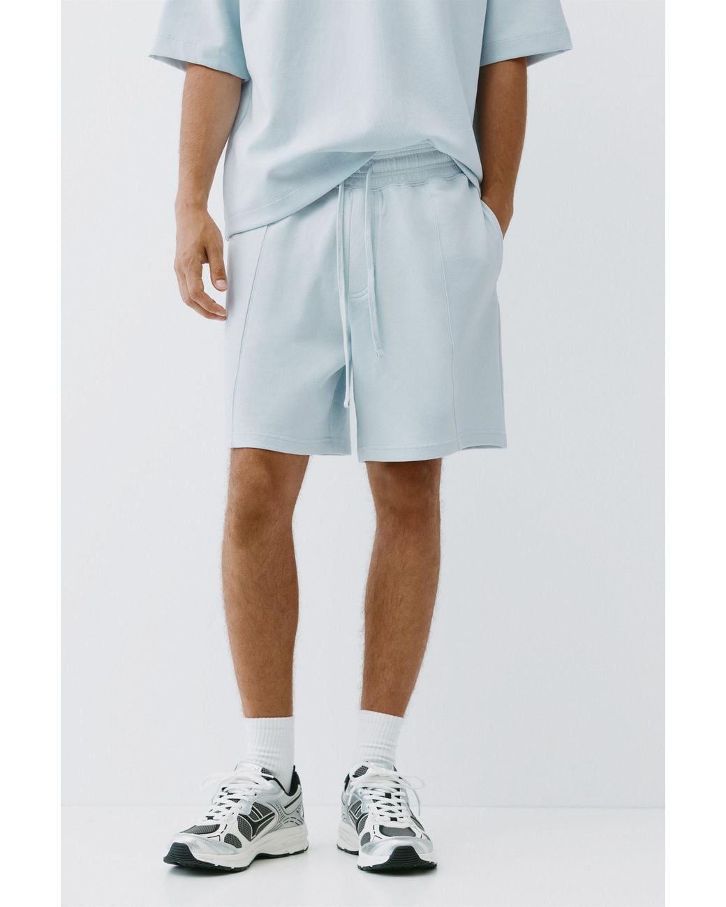Bermuda Jogging Interlock Pull&Bear pour homme en coloris White