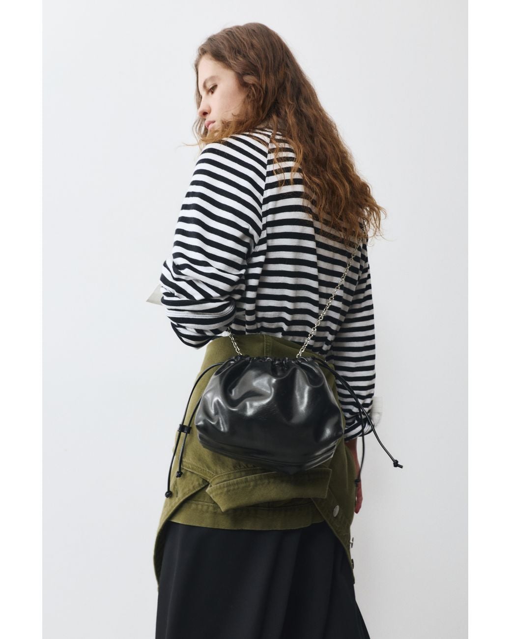 Pull&Bear Black Bucket Bag