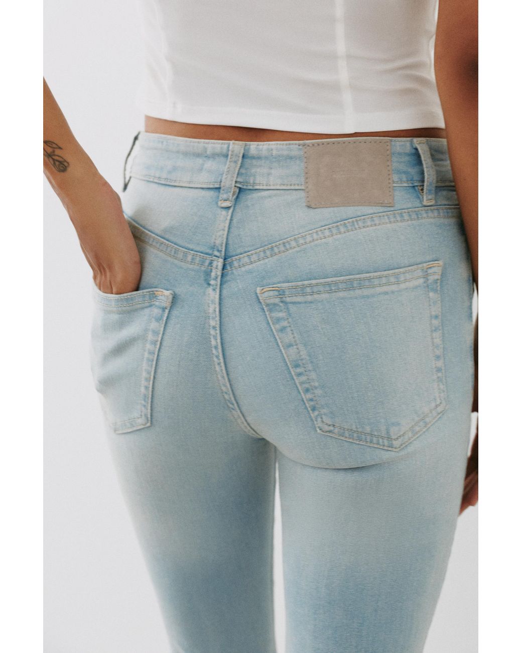Pull&Bear Blue Skinny Flared Jeans