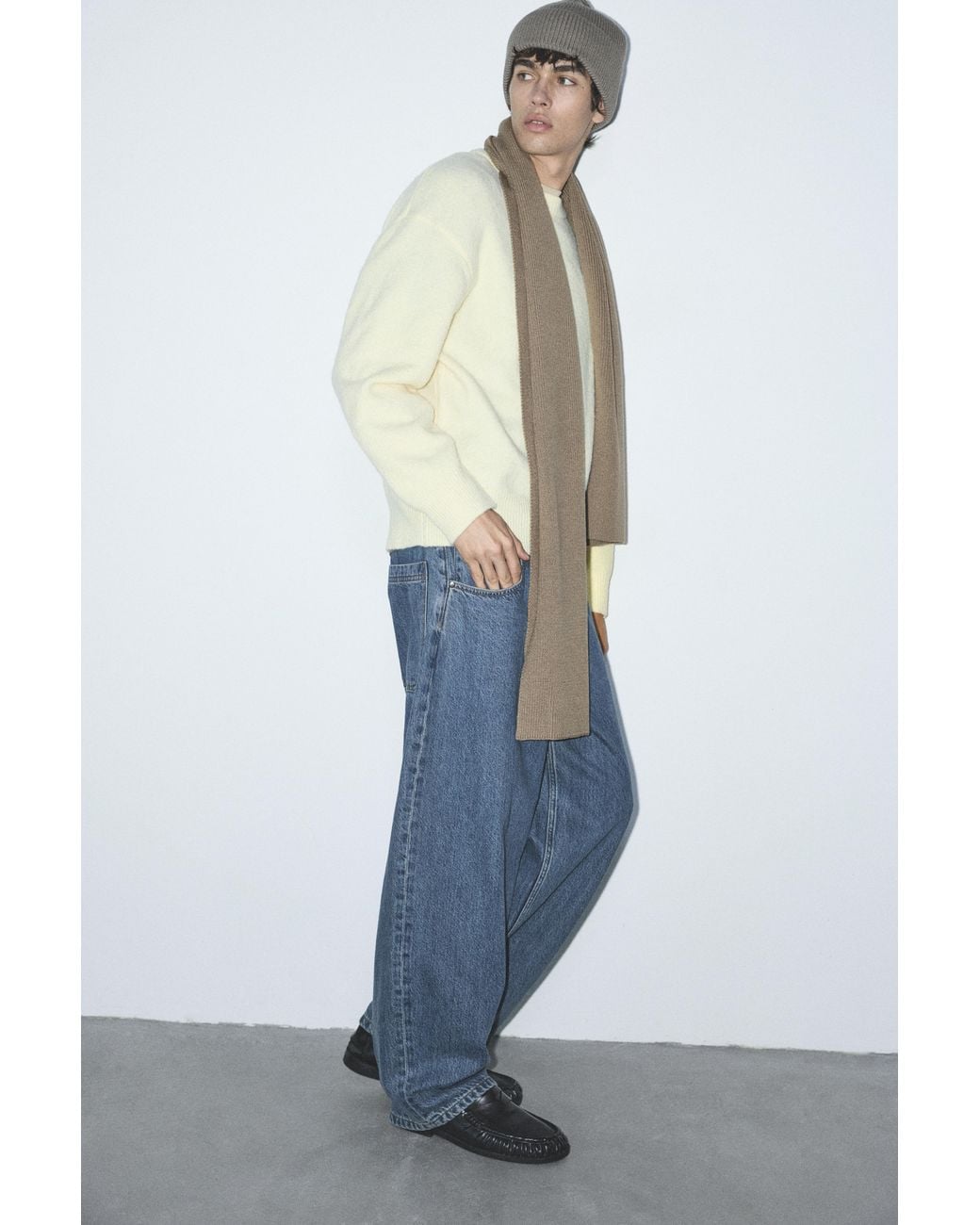 Pull&Bear Basic-Schal in Natural für Herren