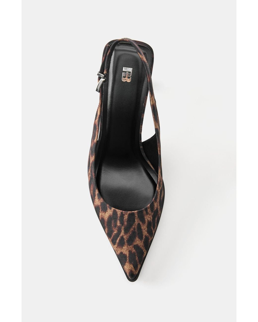 Pull&Bear White Print Slingback Heels