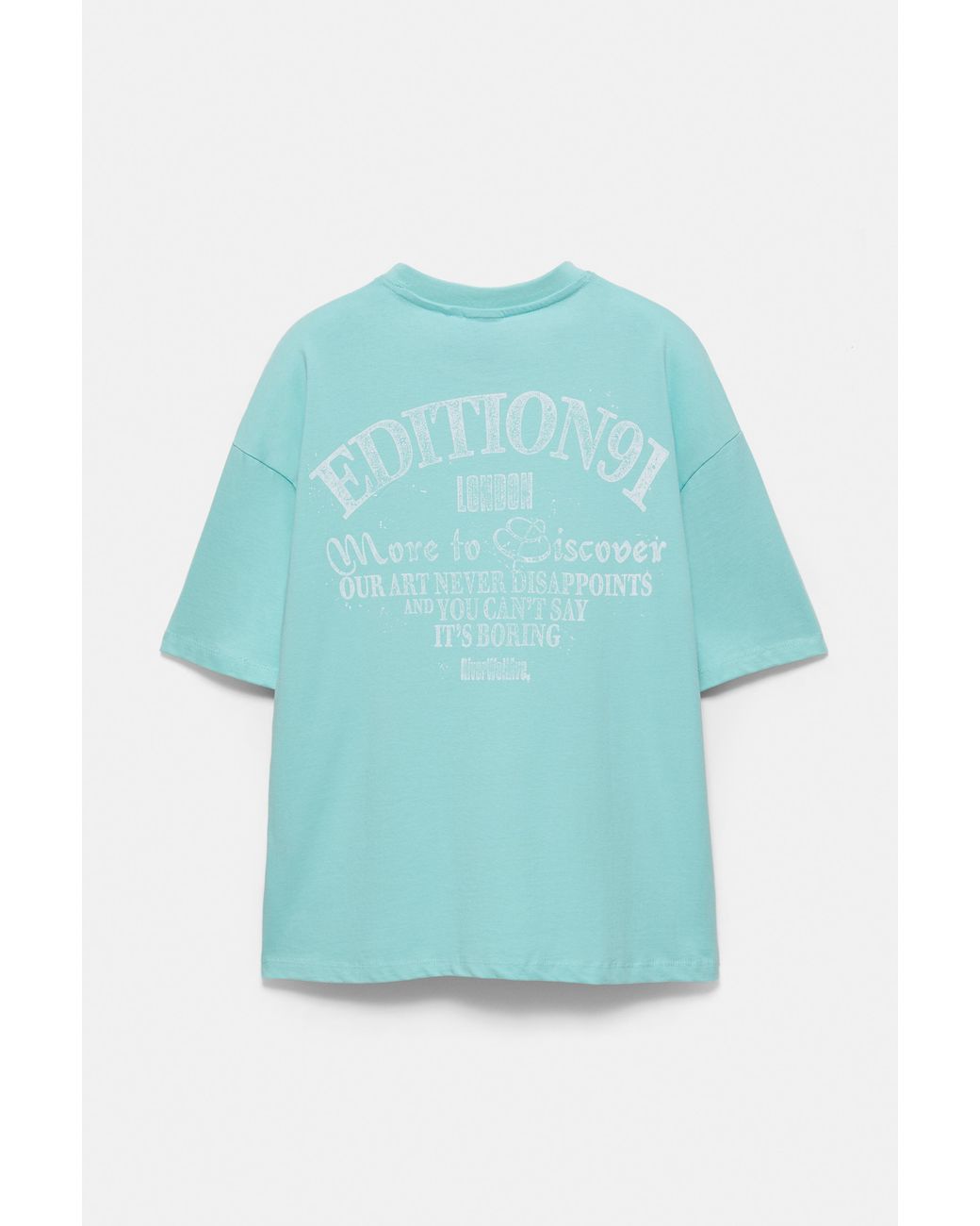 Pull&Bear Blue Stwd Boxy T-Shirt for men