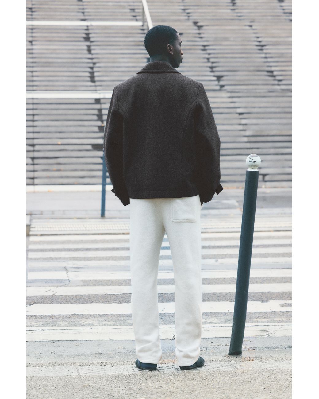 Pull&Bear Blue Short Felt Texture Coat for men