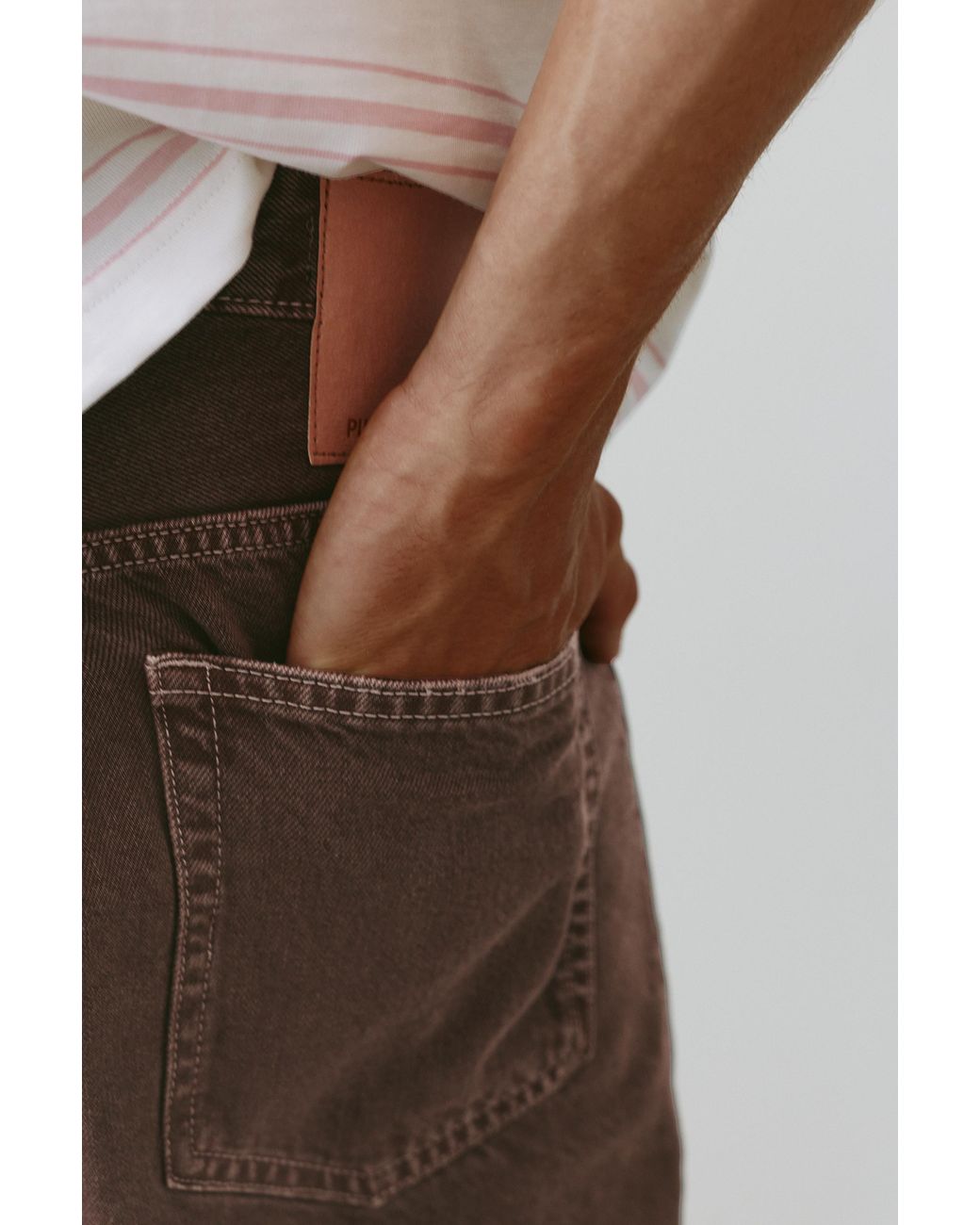 Pull&Bear White Standard Denim Bermuda Shorts for men