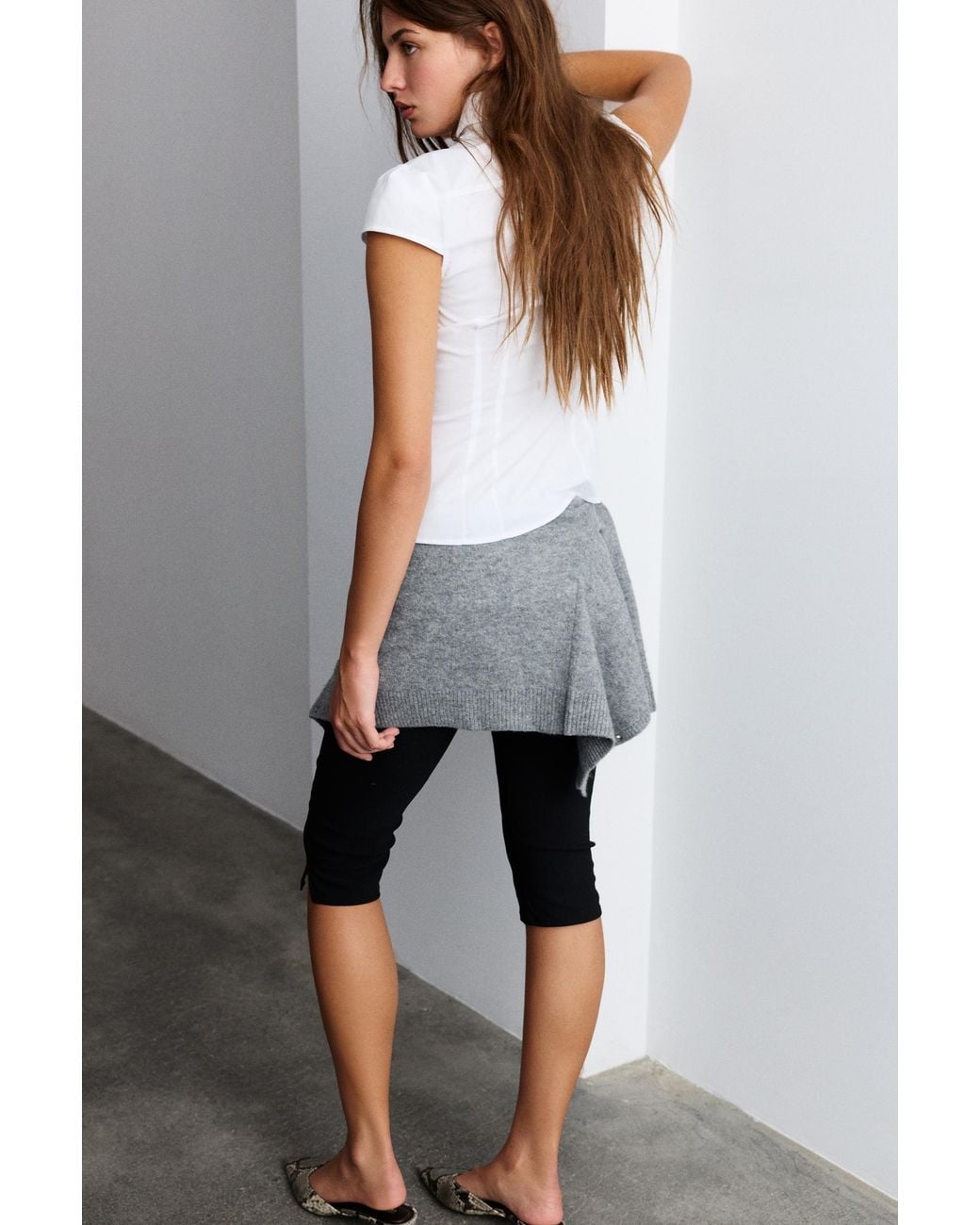 Pull&Bear Gray Peter Pan Collar Shirt