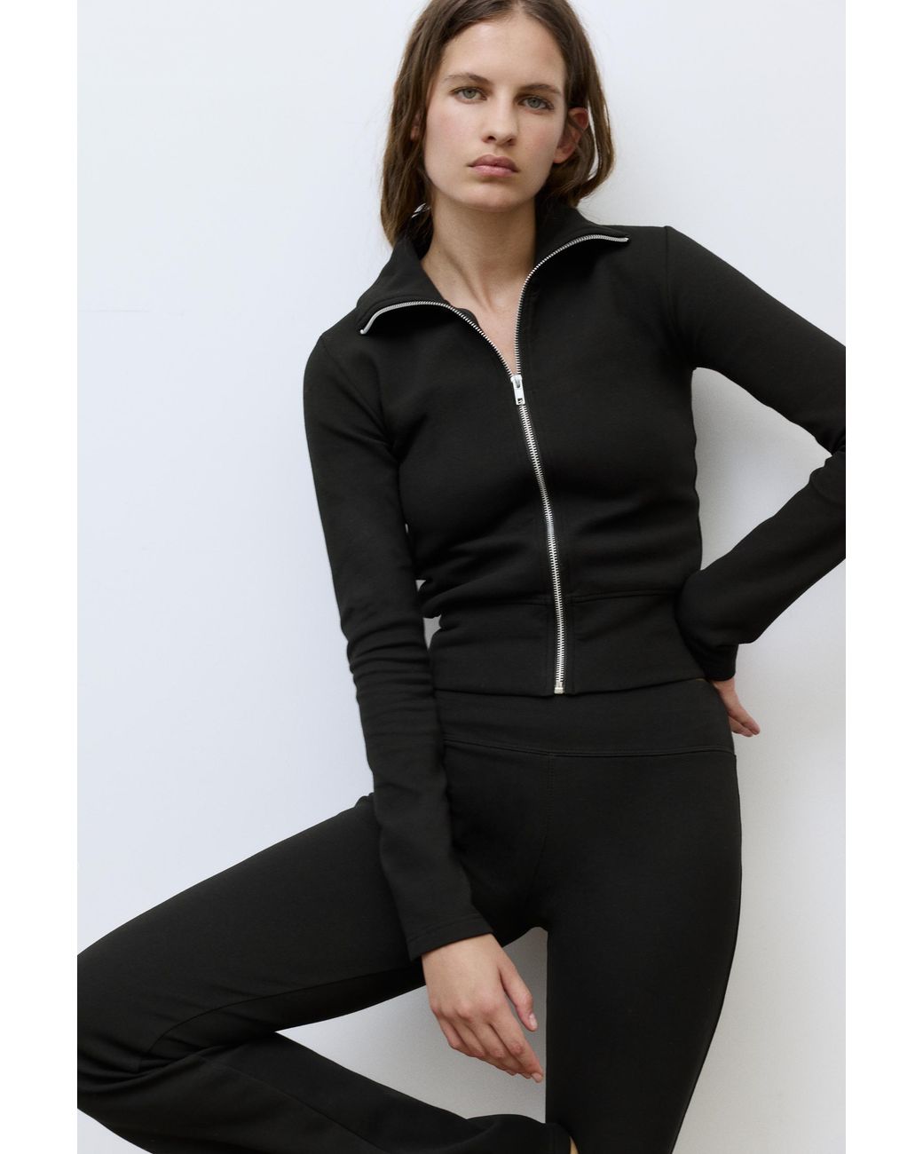 Pull&Bear Black Zip-Up Jacket