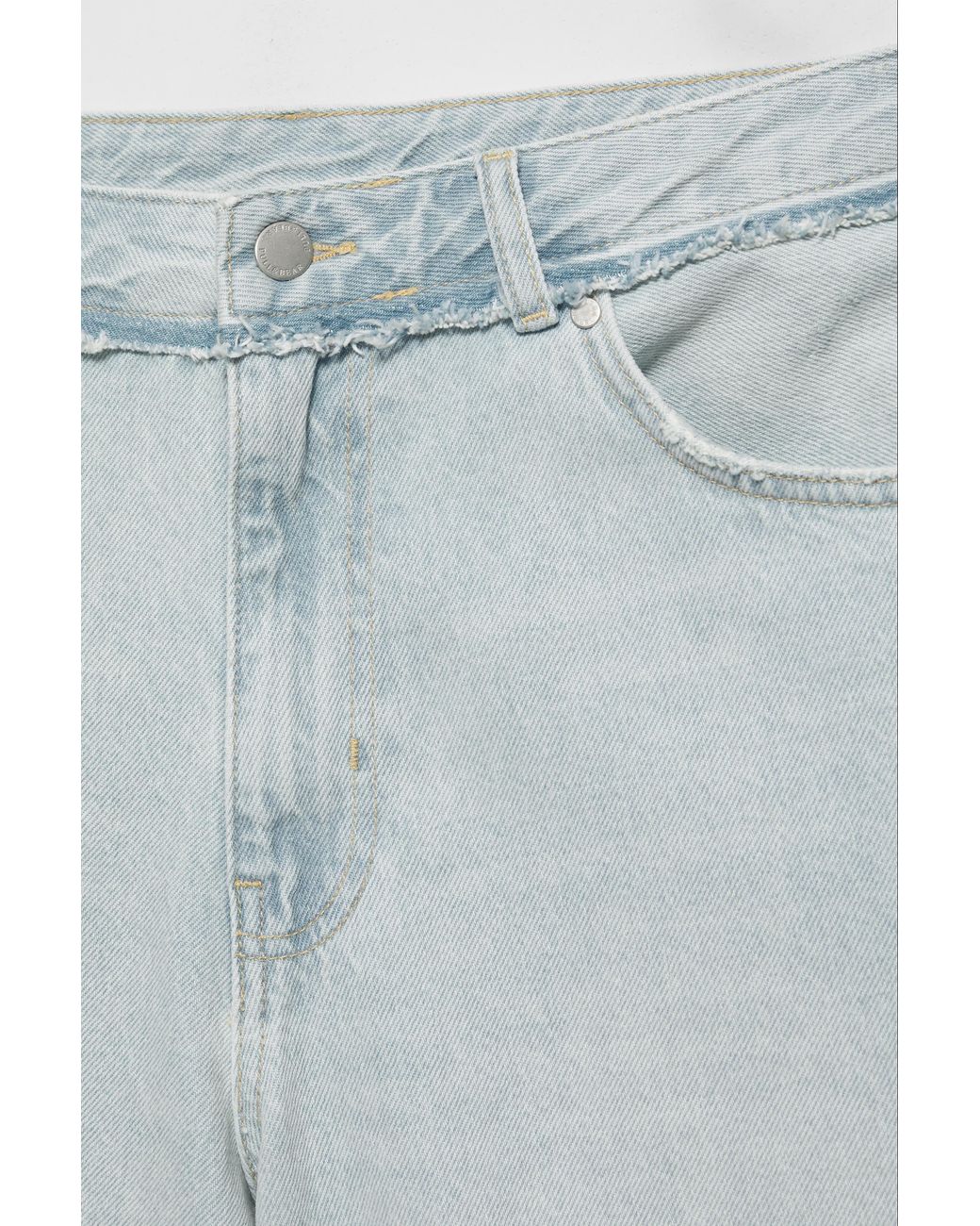 Pull&Bear Multicolor Wide-Leg Denim Bermuda Shorts for men