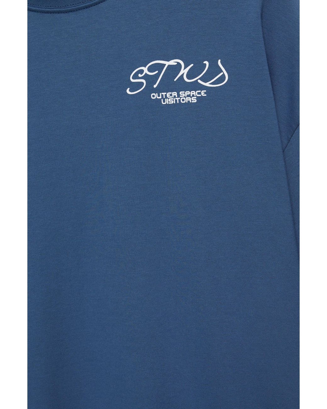 Pull&Bear Blue Boxy Graphic T-Shirt for men