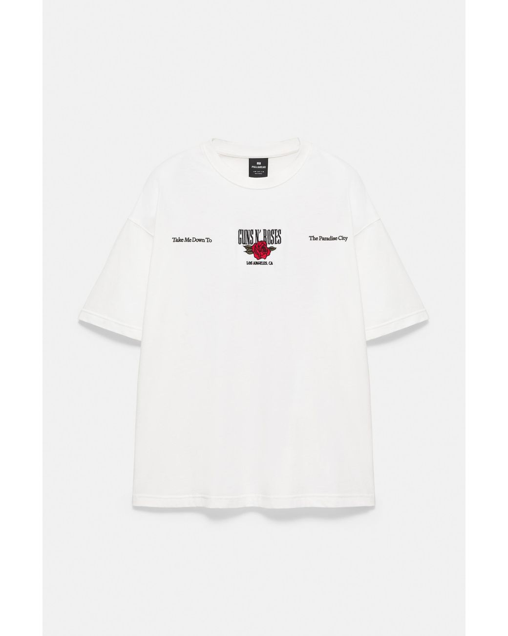 Pull&Bear White Guns N' Roses T-Shirt for men