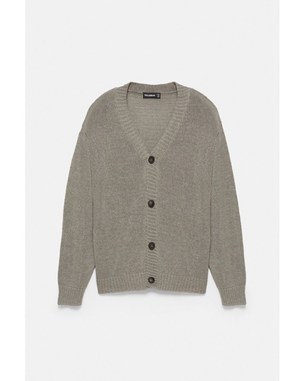 Pull&Bear Gray Rustic Cardigan for men