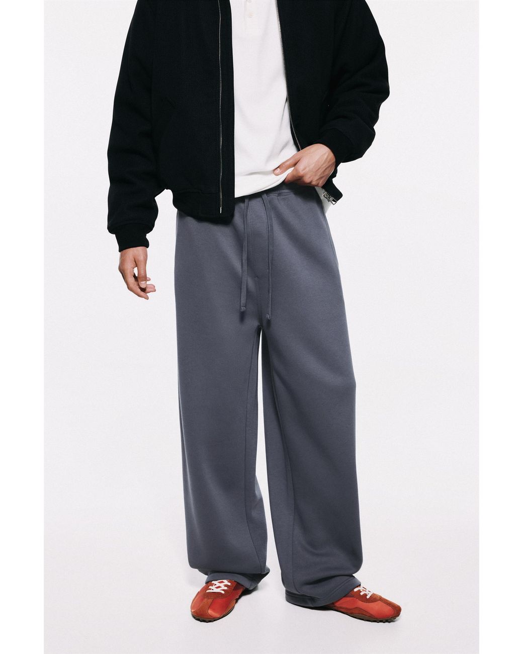 Pull&Bear Blue Basic Baggy Tracksuit Bottoms for men
