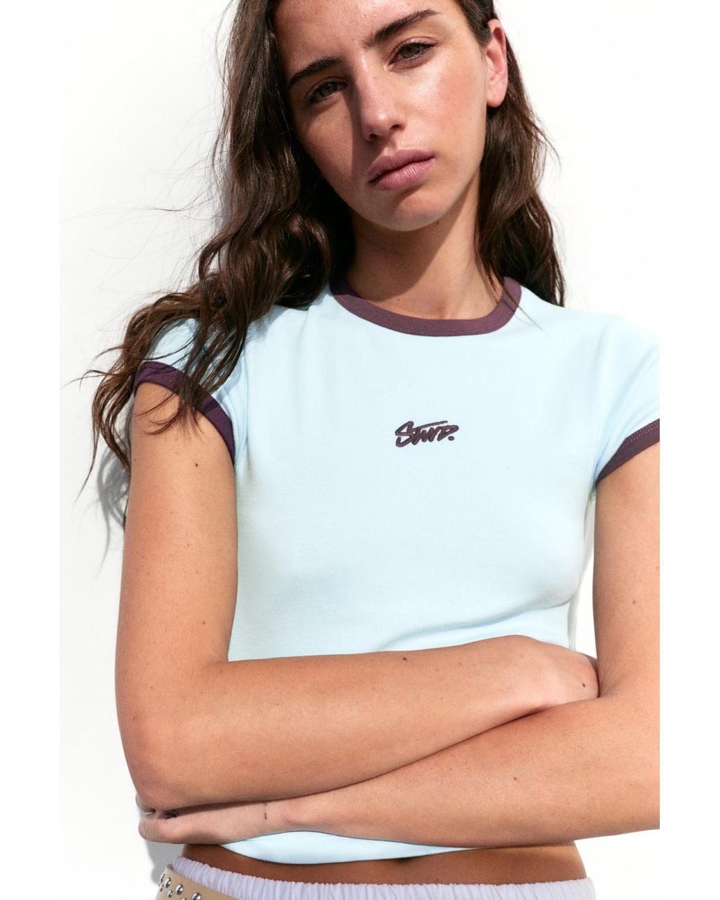 Pull&Bear White Stwd Graphic T-Shirt