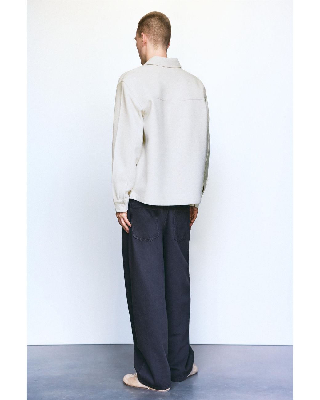 Pull&Bear Blue Long Sleeve Overshirt for men