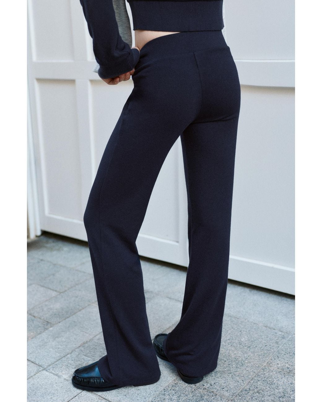 Pull&Bear Flared Broek Soft Touch in het Gray