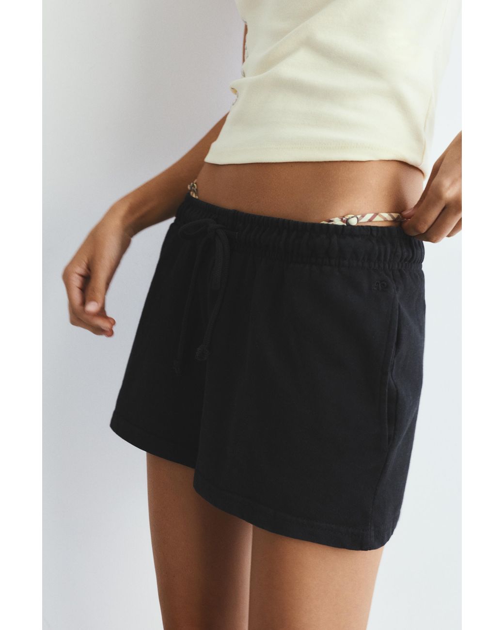 Pull&Bear White Sports Shorts With Elastic Waist