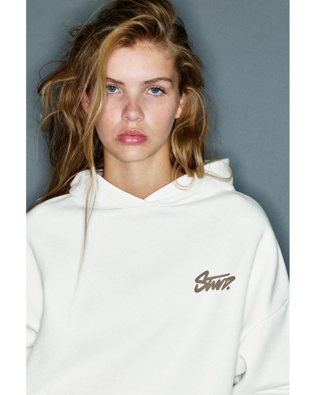 Pull&Bear Blue Stwd Leopard Hoodie