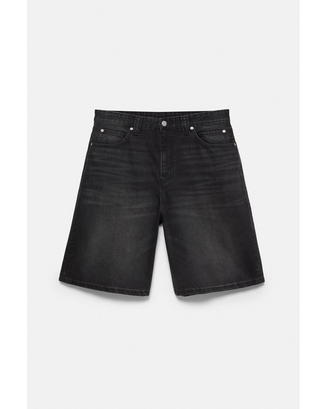 Pull&Bear Gray Skater Denim Bermuda Shorts for men