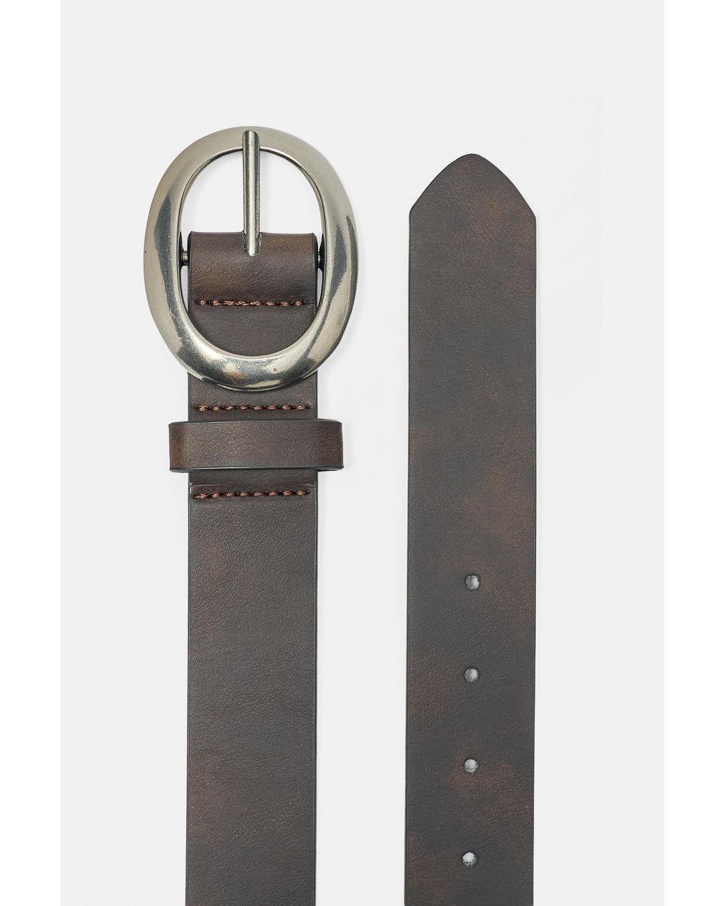 Pull&Bear Black Belt With Round Buckle