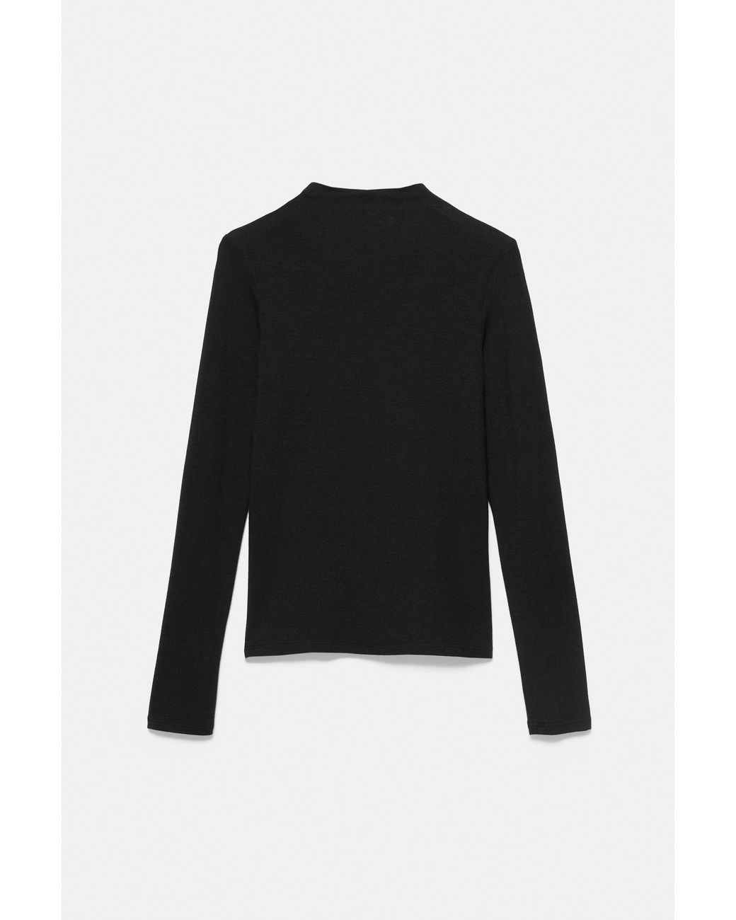 Pull&Bear Black Basic-T-Shirt Mit Stehkragen