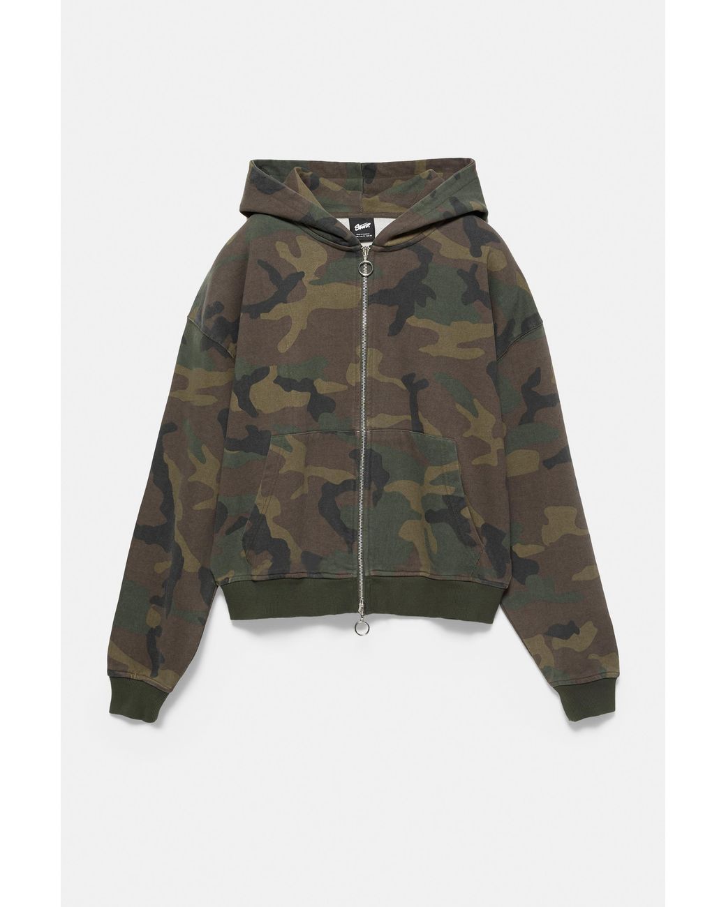 Sweat À Capuche Zippé Imprimé Pull&Bear pour homme en coloris Gray