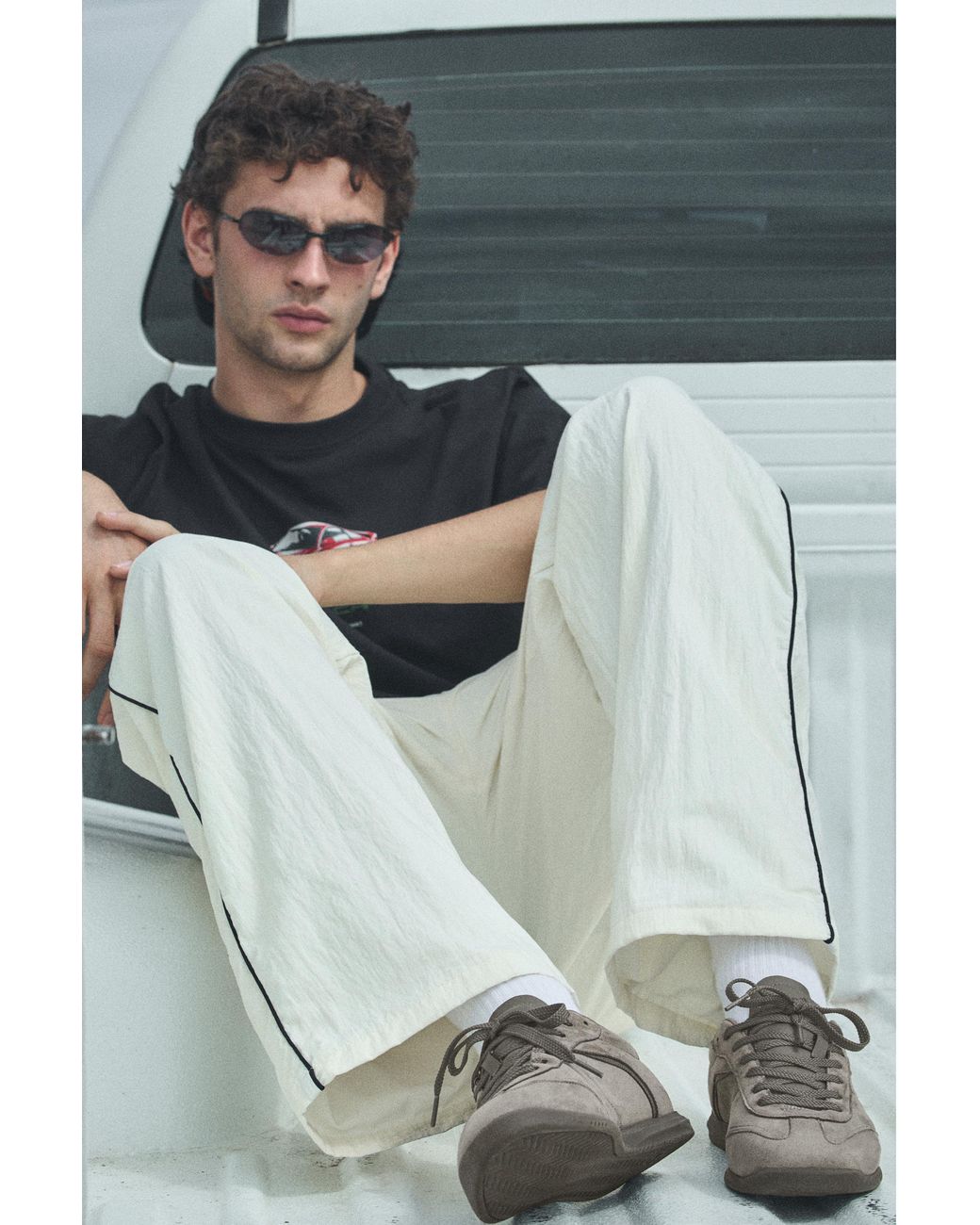 Pull&Bear Gray Slim Fit Trainers for men