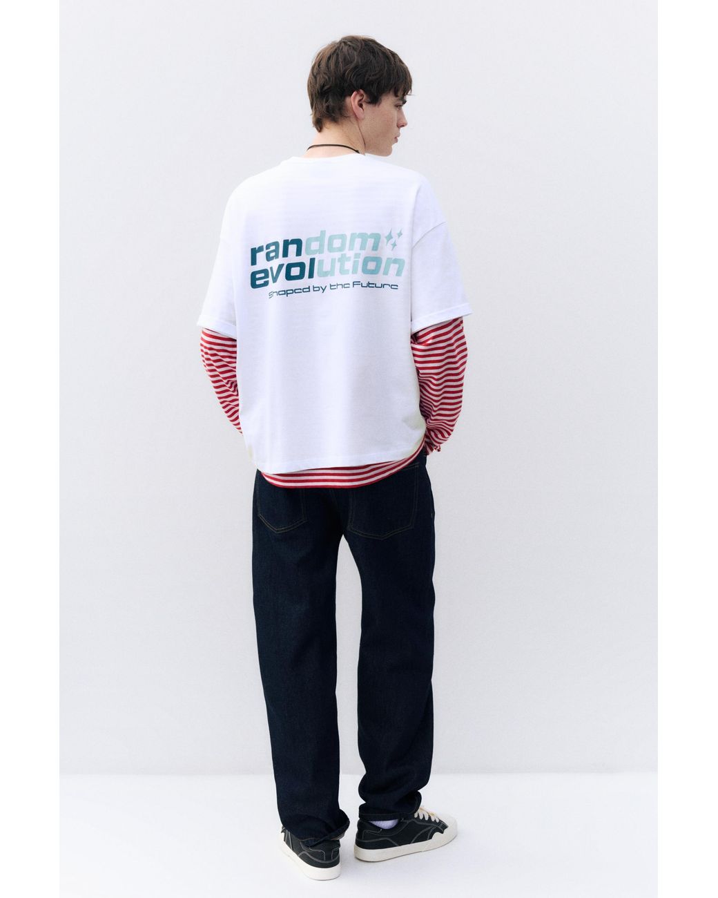 Pull&Bear White Stwd Boxy Graphic T-Shirt for men