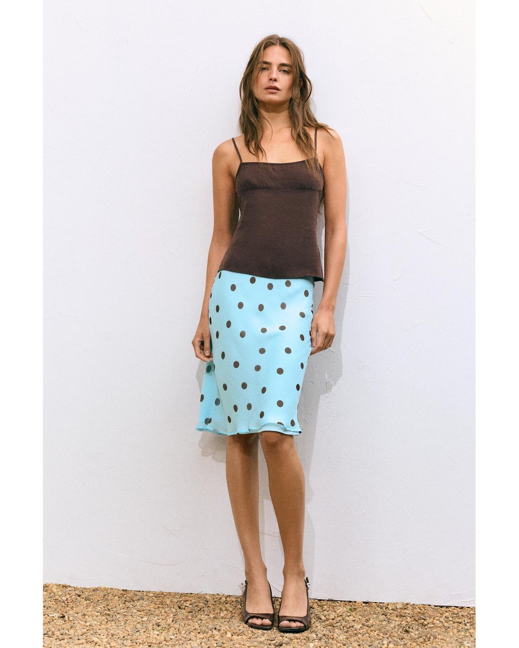 Pull&Bear Green Midirock Mit Tupfen