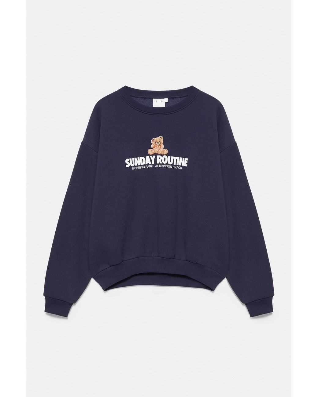 Pull&Bear Blue Bear Graphic Sweatshirt