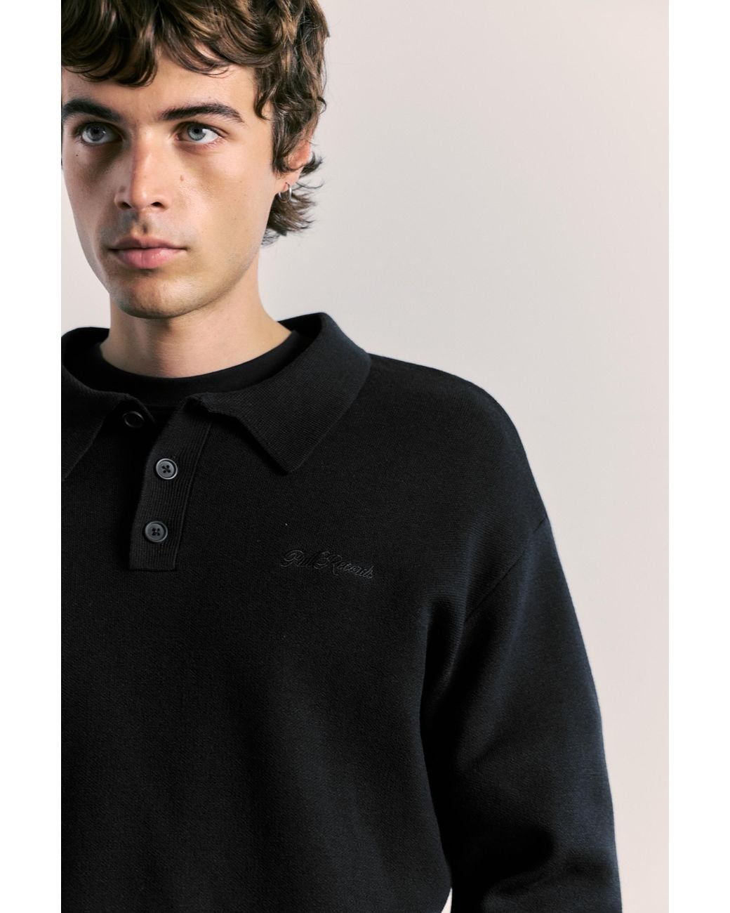Polo di Pull&Bear in Black da Uomo
