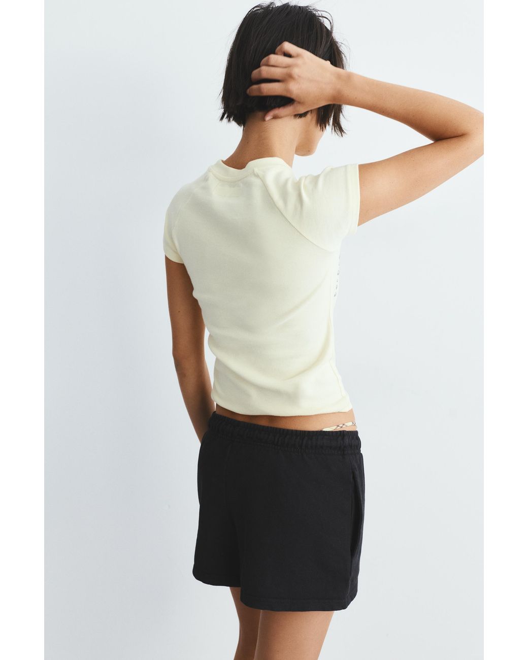Pull&Bear White Sports Shorts With Elastic Waist