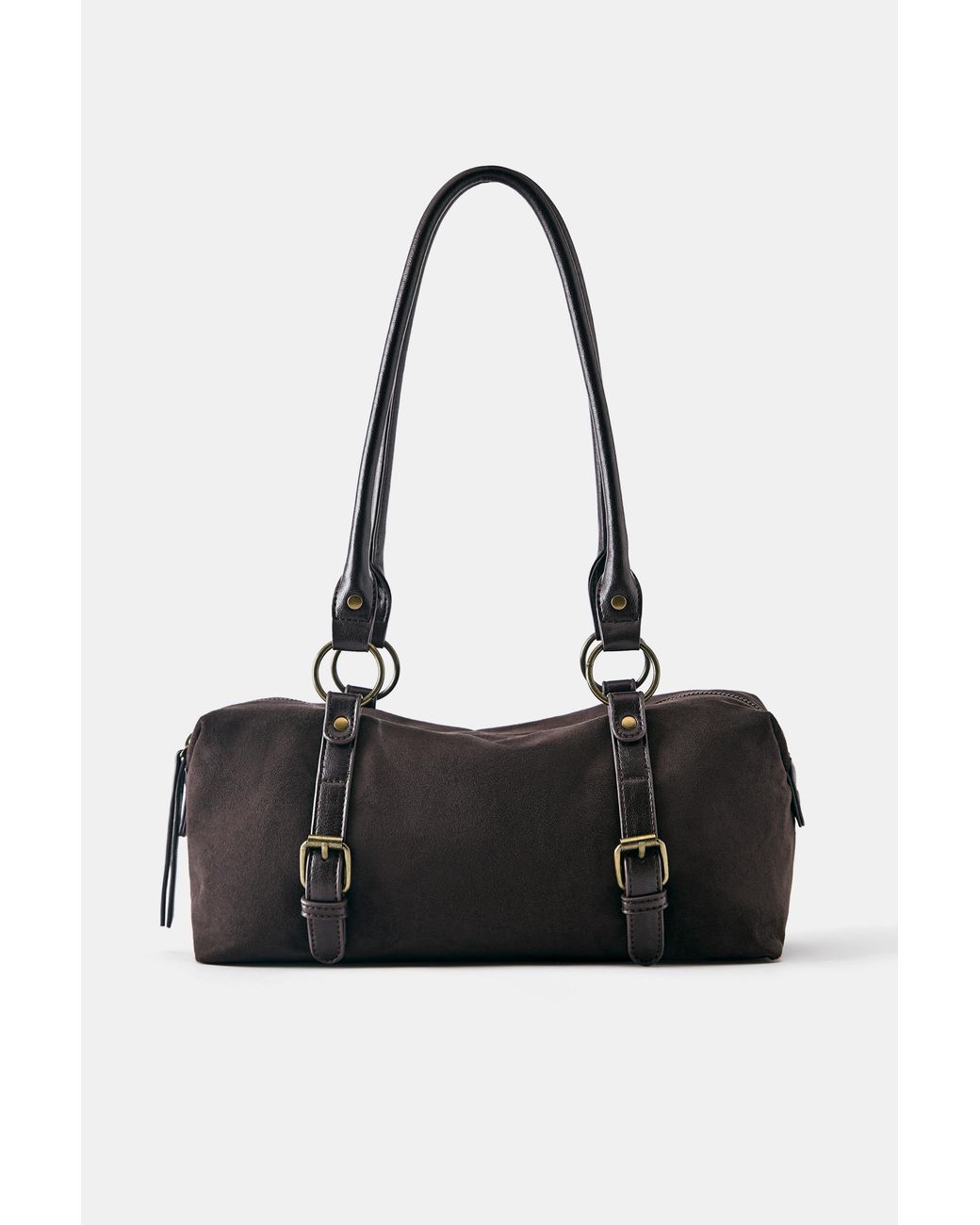 Pull&Bear Black Shoulder Bag With Buckles