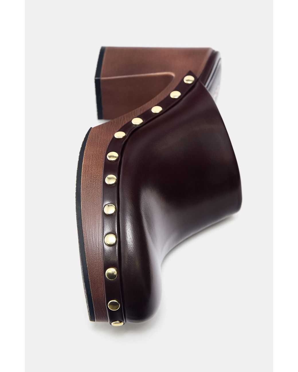 Pull&Bear Blue Heeled Clogs With Studs