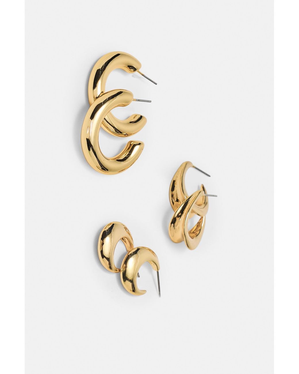 Pull&Bear White 6-Pack Of Hoop Earrings