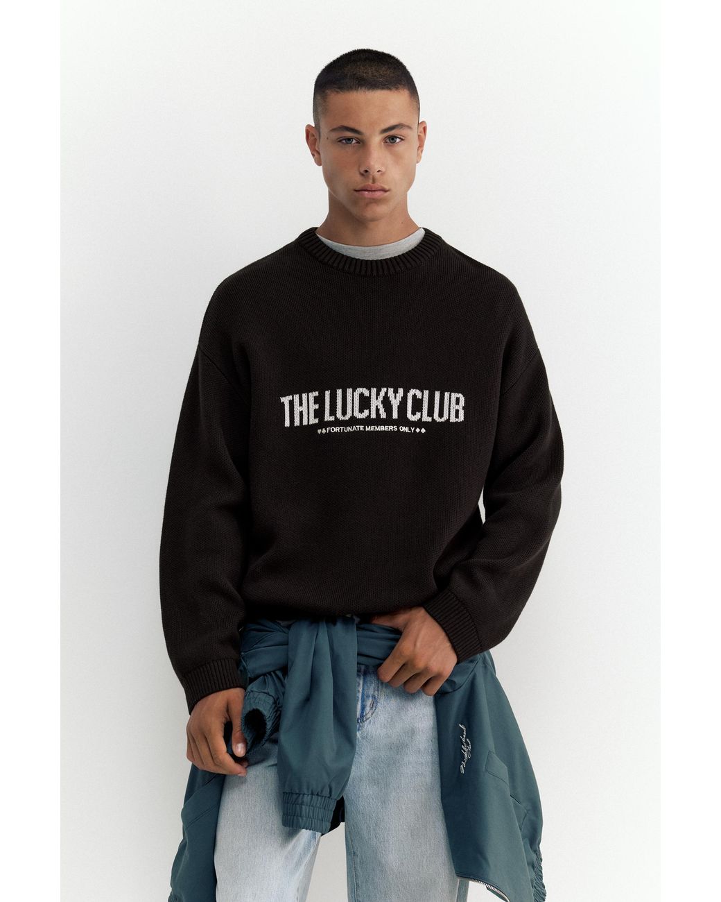 Pull&Bear Stwd-Grafikpullover in Blue für Herren