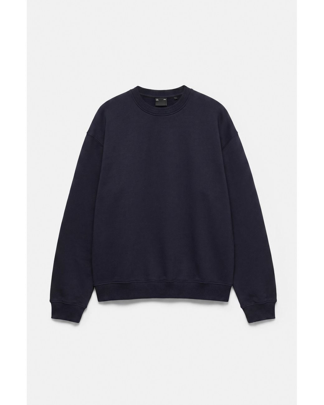 Pull&Bear Blue Relaxed Fit Round Neck Sweatshirt for men